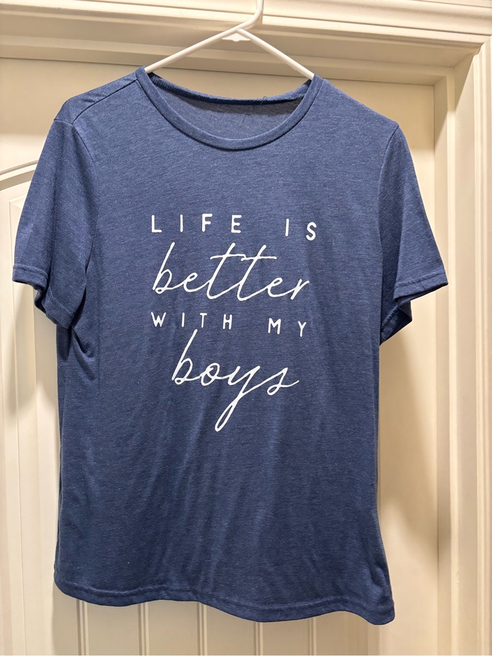 SHEIN Blue Graphic Tee - 'Life Is Better With My Boys'
